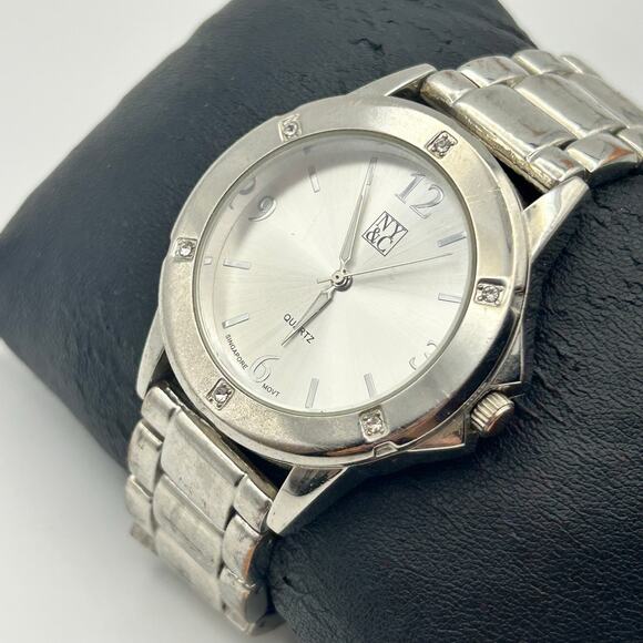 NY&C Silver-tone Stainless Steel Women’s Quartz Watch Working New Battery main image 4